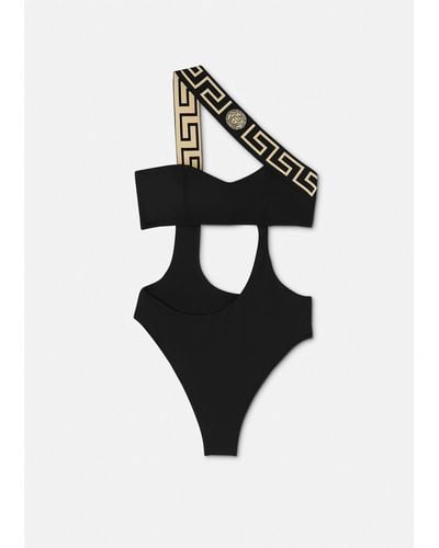 Versace Greca Cutout Swimsuit - Black