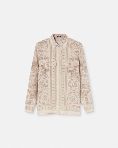 Versace Barocco Silk Shirt - Natural
