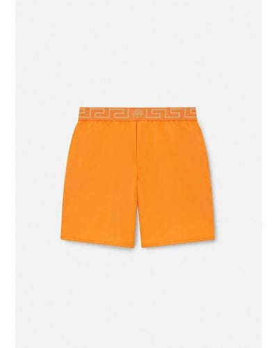 Versace Greca Border Boardshorts - Orange
