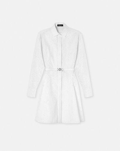 Versace Barocco Sangallo Shirt Dress - White