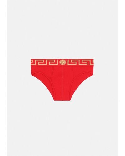 Versace Greca Border Briefs - Red