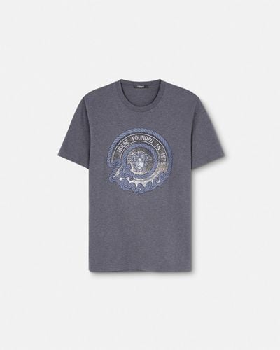 Versace Crystal Nautical Medusa T-shirt - Blue