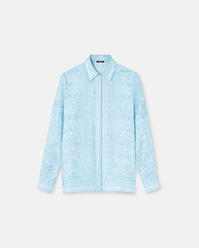 Versace Barocco Silk Shirt - Blue