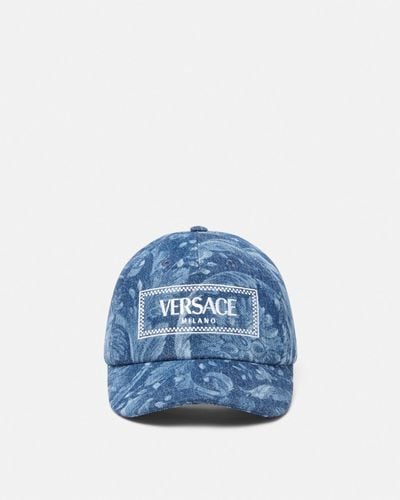 Versace Baseball Hat With Logo - Blue