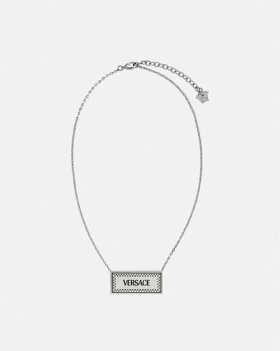 Versace Large '90s Vintage Logo Necklace - White