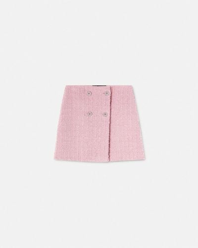 Versace Heritage Tweed Wrap Mini Skirt - Pink