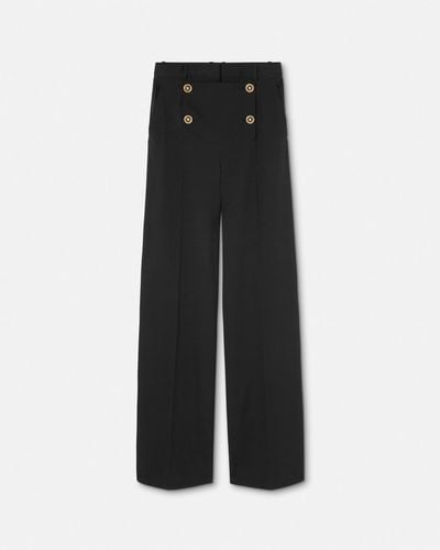 Versace Marine Wide Leg Pants - Black