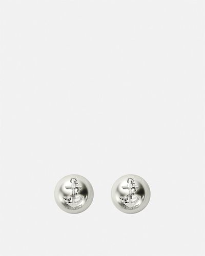 Versace Nautical Medusa Sphere Earrings - White
