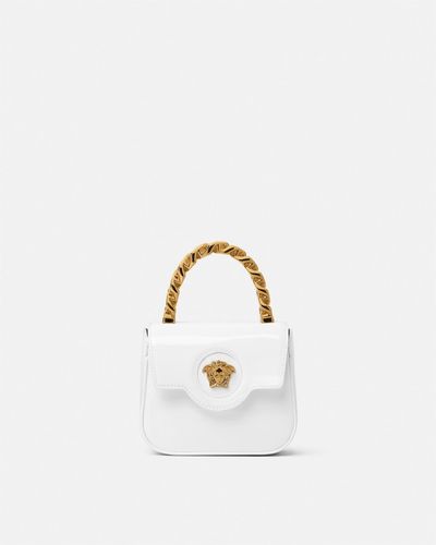 Versace La Medusa Patent Mini Bag - White