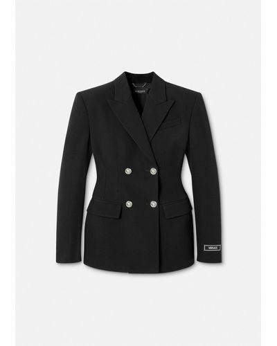 Versace Hourglass Double-breasted Blazer - Black
