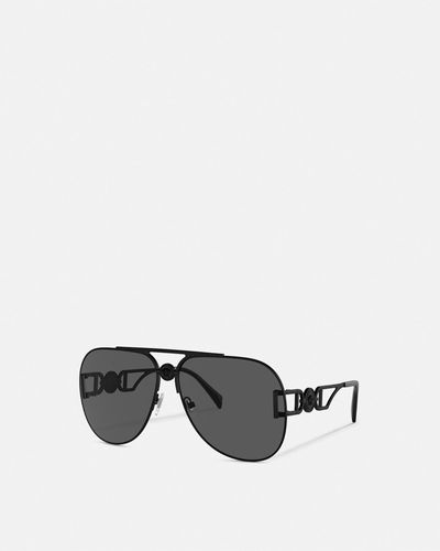 Versace Medusa Biggie Pilot Sunglasses - Black