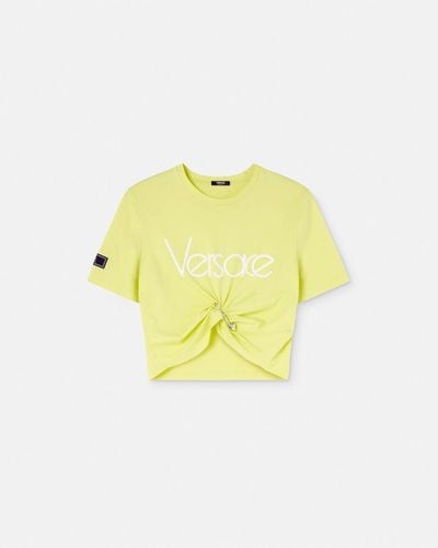 Versace 1978 Re-edition Logo Crop T-shirt - Yellow