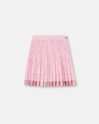 Versace Barocco Pleated Mini Skirt - Pink