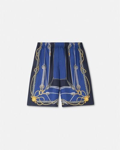 Versace Nautical Silk Shorts - Blue