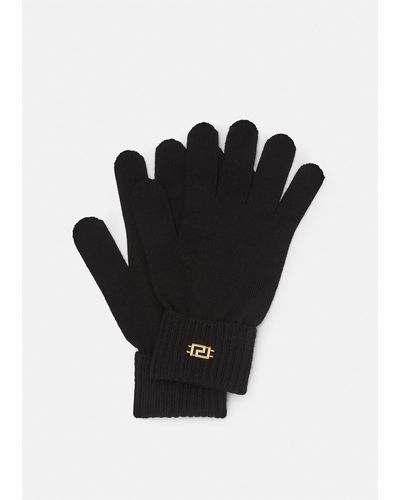 Versace Greca Knit Gloves - Black