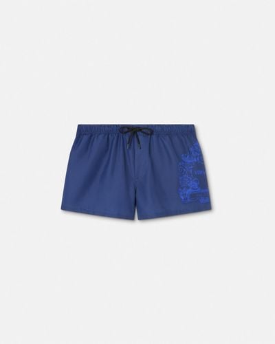 Versace Cartouche Swim Shorts - Blue