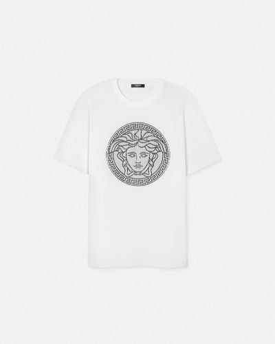 Versace Embroidered Medusa Sliced T-shirt - White