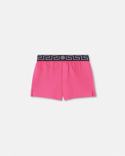 Versace Greca Border Swim Shorts - Pink