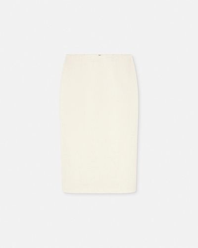 Versace Malfilé Silk-blend Pencil Skirt - White