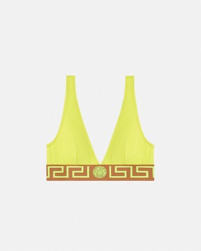 Versace Greca Border Bikini Top - Yellow