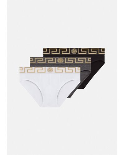 Versace Greca Border Briefs 3-pack - White