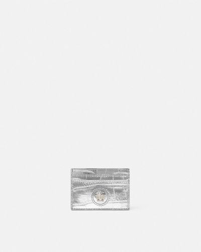 Versace La Medusa Metallic Card Holder - White