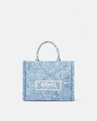 Versace Barocco Athena Small Tote Bag - Blue