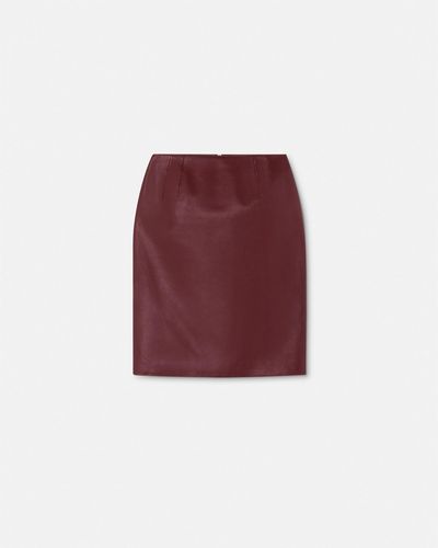 Versace Leather Pencil Skirt - Red