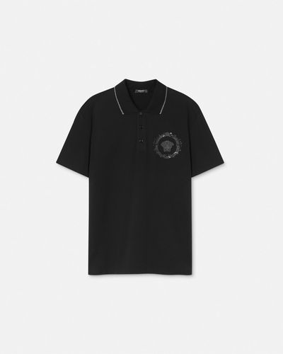Versace Medusa Cartouche Polo Shirt - Black