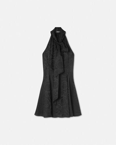 Versace Barocco Lavallière Mini Dress - Black