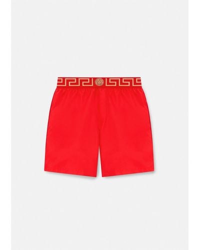 Versace Greca Border Boardshorts - Red