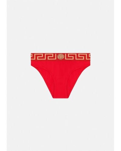 Versace Greca Border Bikini Bottoms - Red