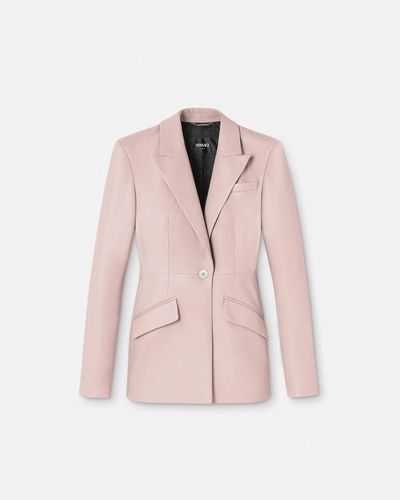 Versace Leather Single-breasted Blazer - Pink