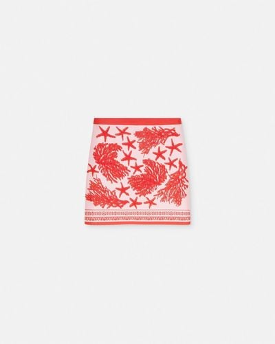 Versace Barocco Sea Knit Mini Skirt - Red