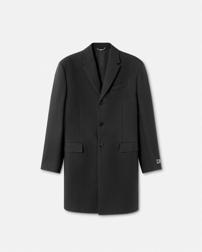 Versace Tailored Single-breasted Coat - Black