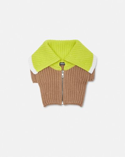 Versace Cable-knit Neck Warmer - Yellow