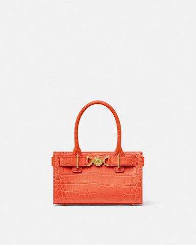 Versace Croc-effect Medusa '95 Small Tote Bag - Red