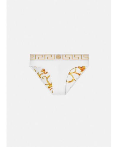 Versace Greca Border Swim Briefs - White