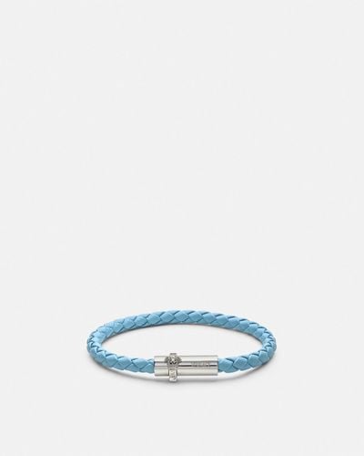 Versace Medusa Braided Leather Bracelet - Blue