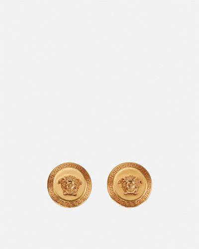 Versace Tribute Medusa Stud Earrings - Metallic