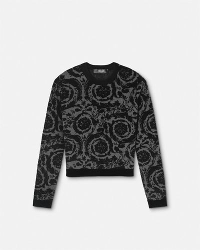 Versace Barocco Chenille Sweater - Black