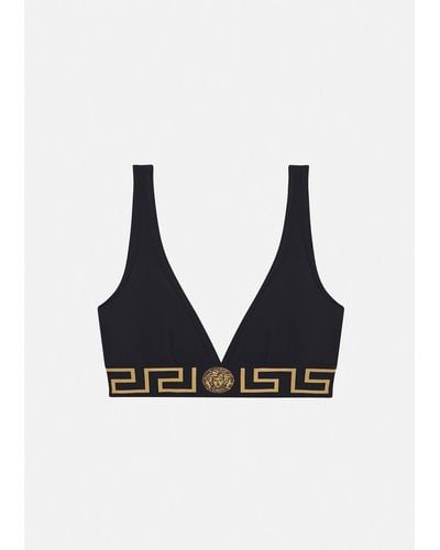 Versace Greca Border Triangle Bralette - Black