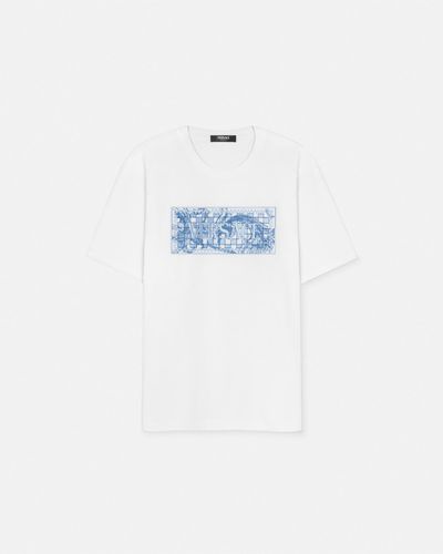 Versace Embroidered Contrasto Logo T-shirt - White