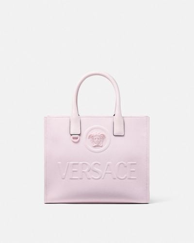 Versace La Medusa Canvas Small Tote Bag - Pink
