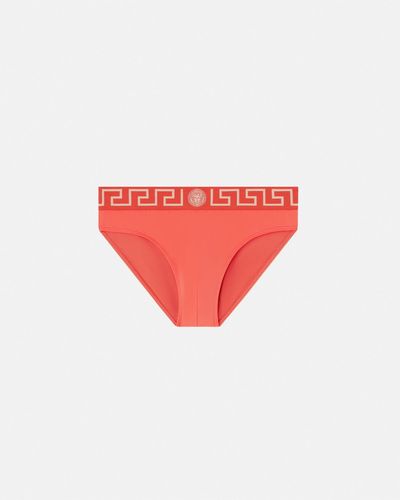 Versace Greca Border Swim Briefs - Red
