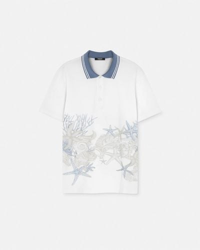 Versace Barocco Sea Graphic Polo Shirt - White