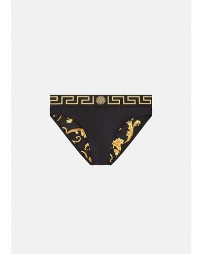 Versace Greca Border Swim Briefs - Black