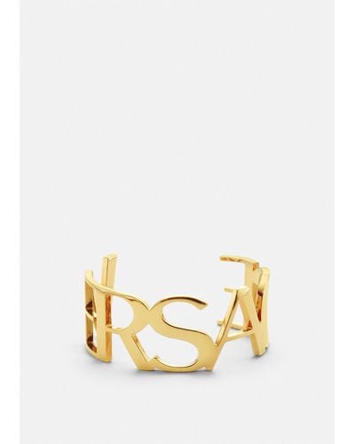 Versace Logo Cuff Bracelet - Metallic