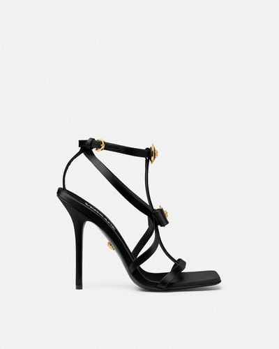 Versace Gianni Ribbon Satin Cage Sandals 110 Mm - White