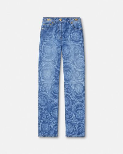 Versace Barocco Regular Fit Jeans - Blue